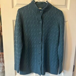 L.L. Bean Cable Knit Blue Cardigan